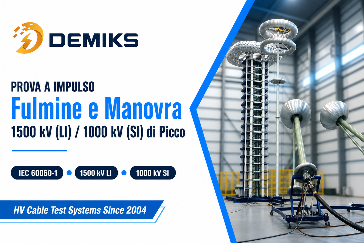 Prova a impulso: fulmine e manovra per cavi oltre 110 kV — DEMIKS
