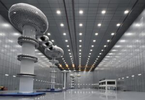 HV testing lab faraday cage