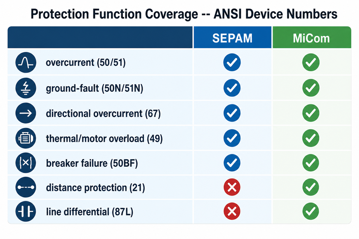 Protection Function Coverage: Overcurrent, Differential, Ground-Fault, and Motor Protection — DEMIKS