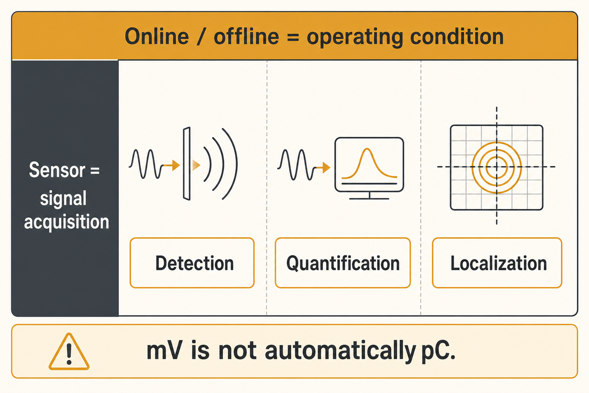 Operating condition, sensor units and localization are separate capabilities; mV is not automatically pC.