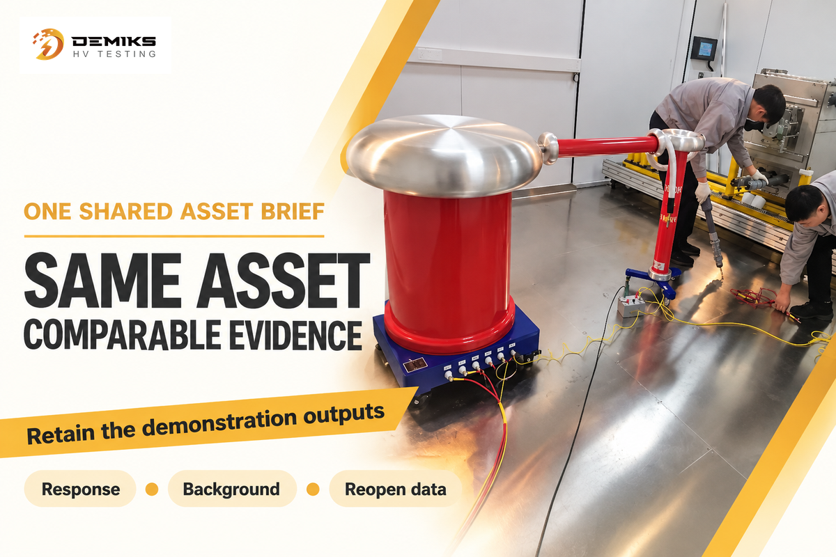 Compare suppliers using one asset brief, response evidence and reopenable records; authored demonstration protocol.